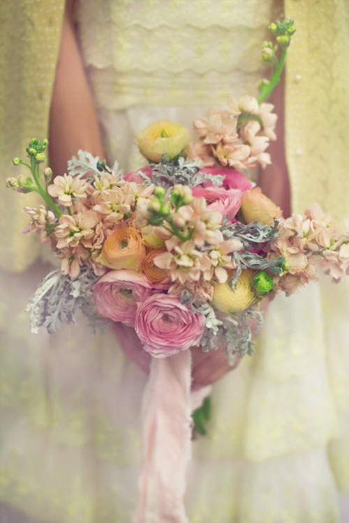 Gorgeous pastel colors in pink orange yellow and green