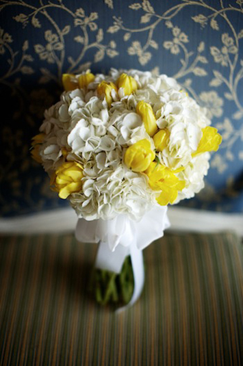 Yellow carnation bouquet with stephanotis