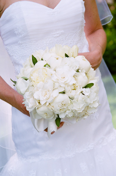 A traditionally white bouquet can take on many different forms and textures
