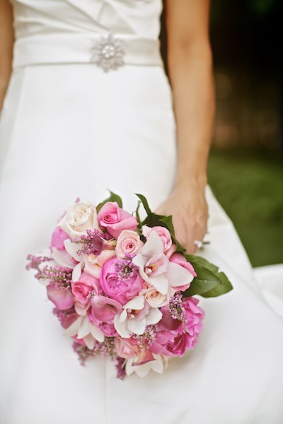 Tagged Blue Orchids cascading feathers Green Hydrangeas 