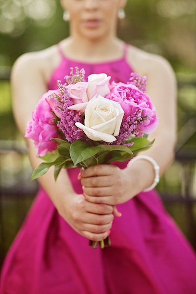 Pink bouquet for the bridemaid