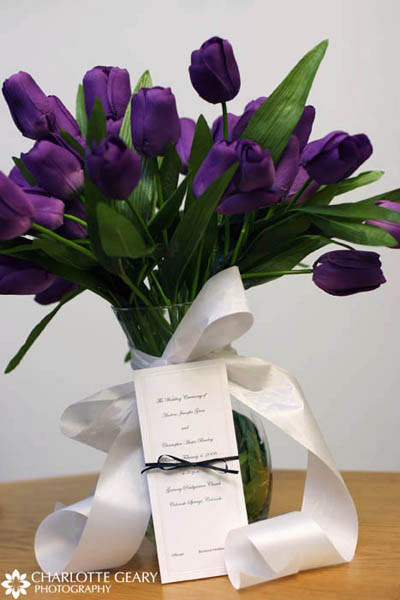 Tulip Centrepieces purple tulipweddingcenterpieces