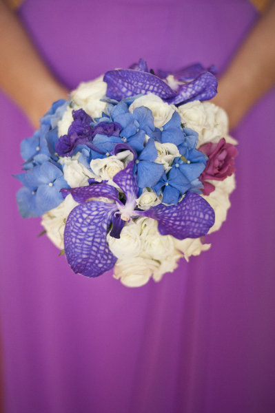 Stunning wedding flowers in blue white and purple from a Moroccan wedding on 