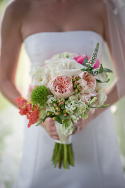 Peach Pink and White