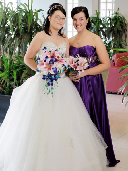 blue and green wedding bouquets