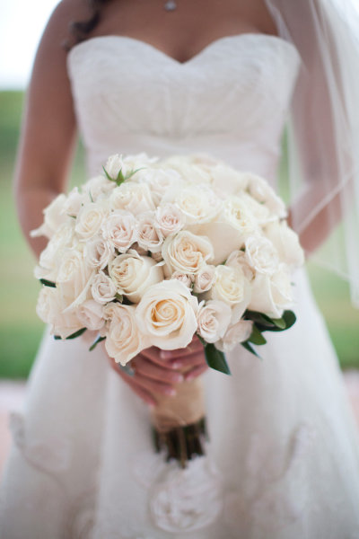 White Roses Bridal Bouquet April 10 2012 From a stunning real wedding in