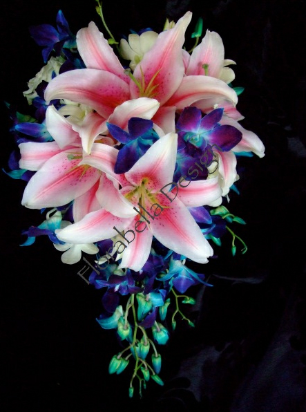 blue-orchids-pink-lily-bouquet