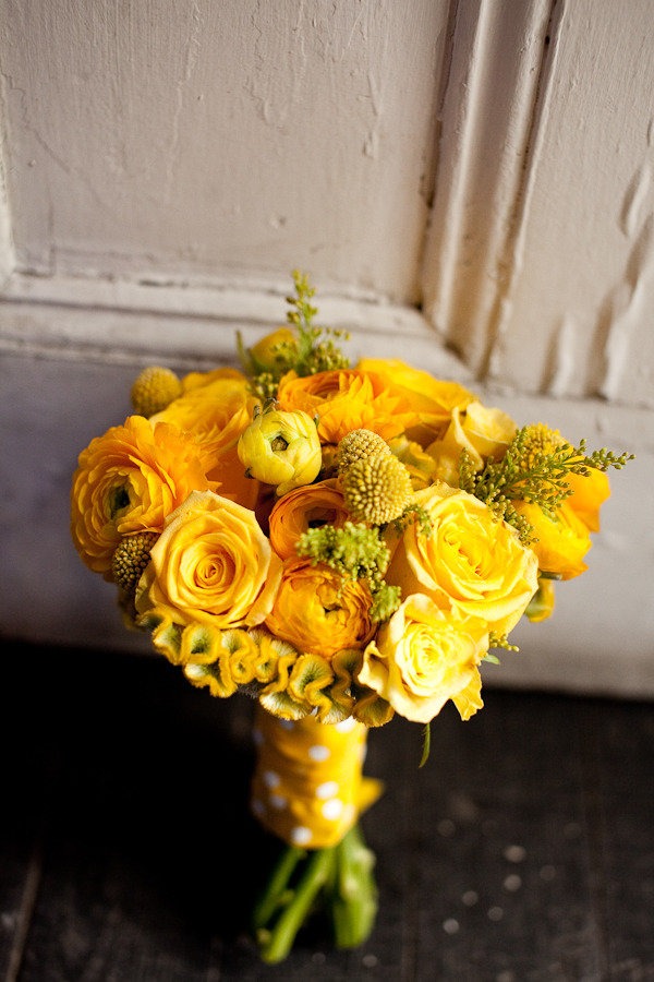 bright yellow bridal boqsuet