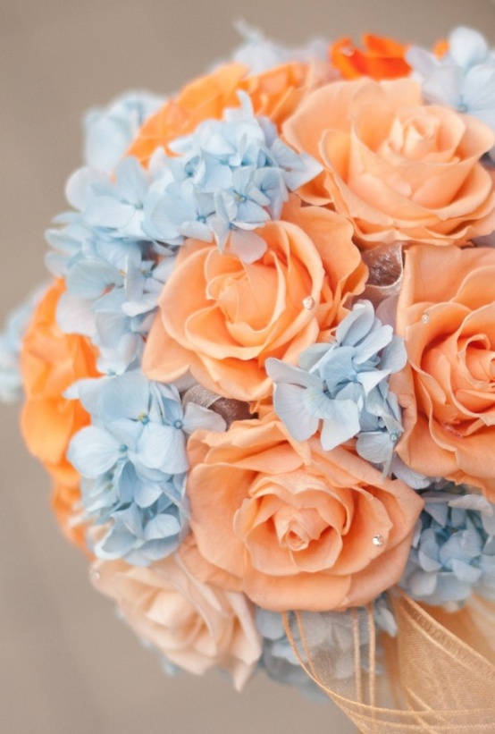 blue and orange bouquet