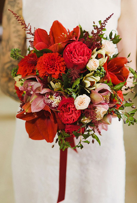 Bold Red Bridal Bouquet