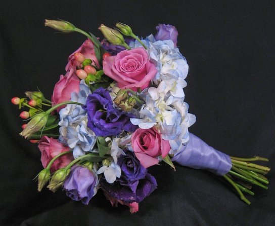 Bridal Bouquet in Pink and Purple Hues