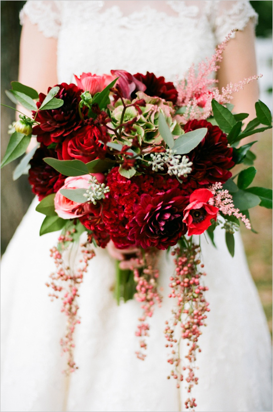 Romantic Red Bridal Bouquet
