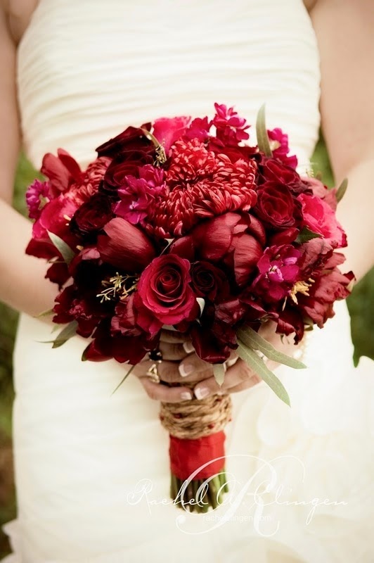Wine Colored Bridal Bouquets 1