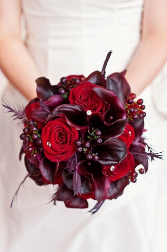Wine Colored Bridal Bouquets 3