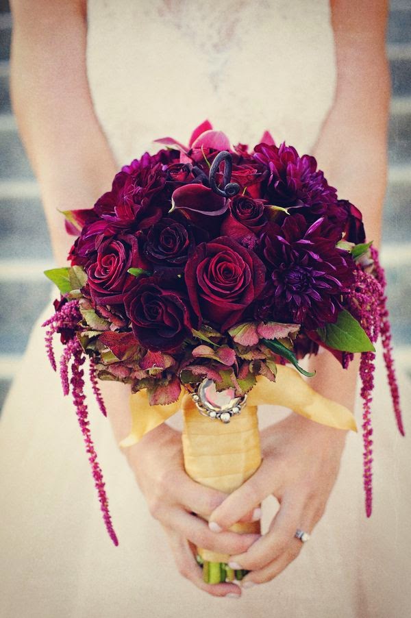Wine Colored Bridal Bouquets