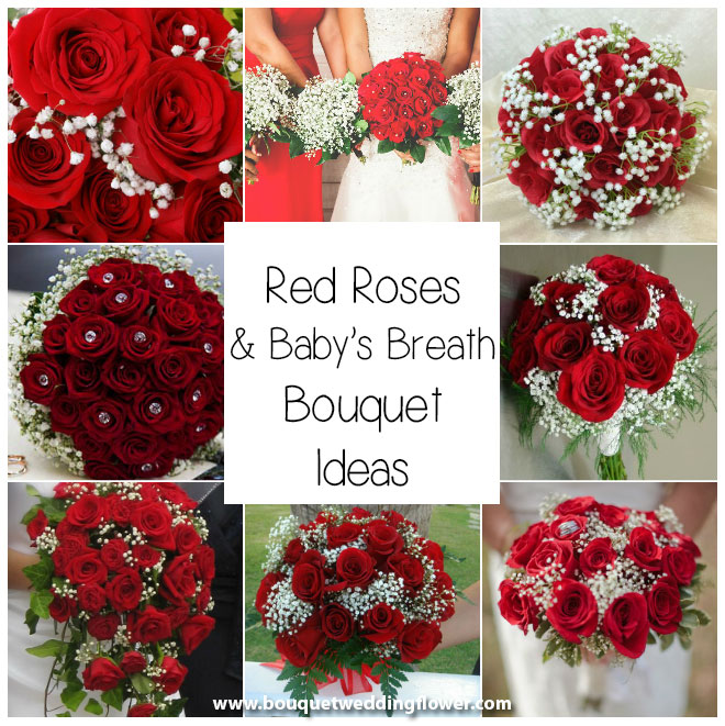 Red Roses Bouquet with Baby's Breath Flowers