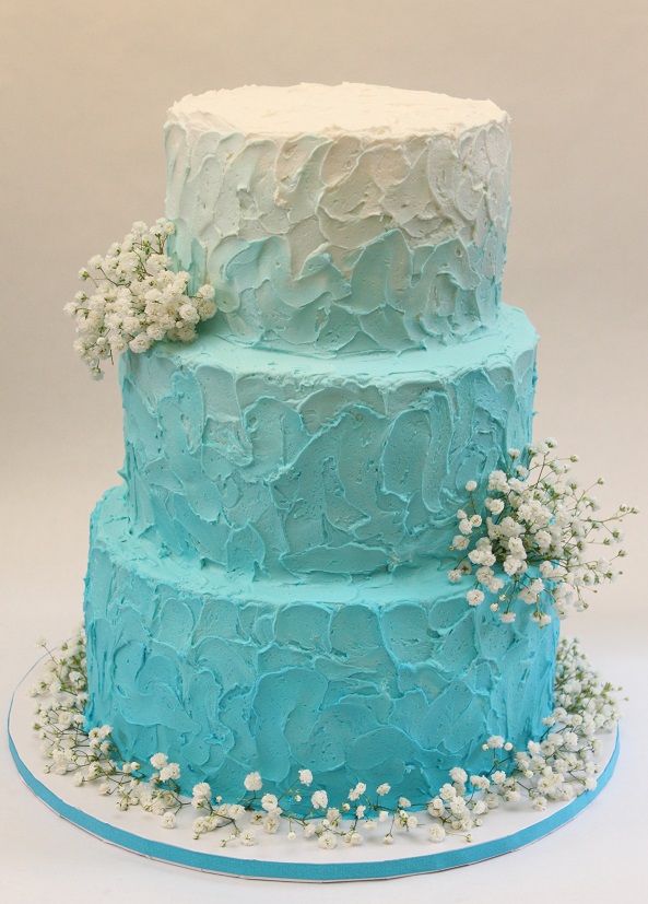 Aqua Ombre Wedding Cake Ideas