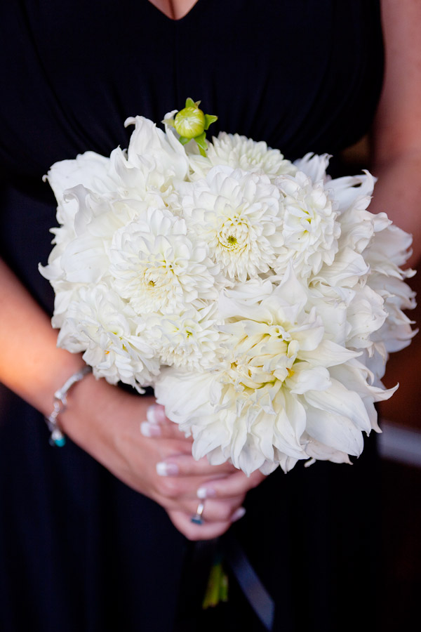 Wedding Bouquets with Dahlias in White bridesmaids