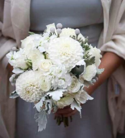 White dahlia bouquet