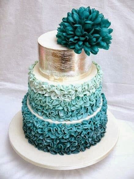 More Than 20 Teal Ombre Wedding Cake Ideas - Bouquet Wedding Flower