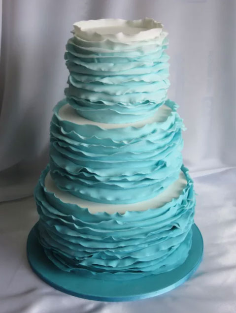 Teal Ombre Wedding Cake Ideas