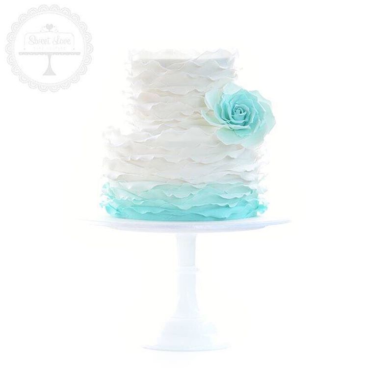 Teal Ombre Wedding Cake Ideas