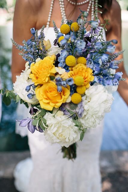 18 Yellow and Blue Bridal Bouquet Ideas for 2017 You Can't Get Enough