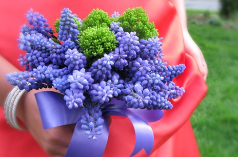 Blue Muscari Bridesmaid Bouquet