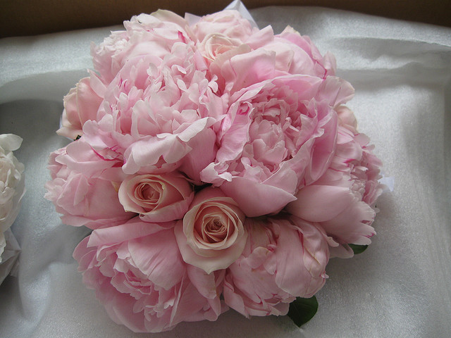 White Peonies and Roses - Bouquet Wedding Flower