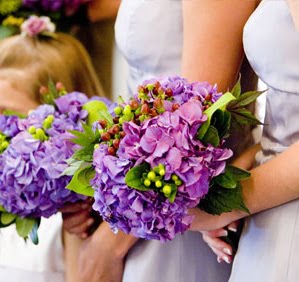 Purple Hydrangeas Bridesmaids