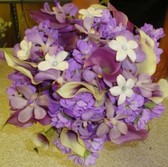 Purple and White Flowers Bouquet