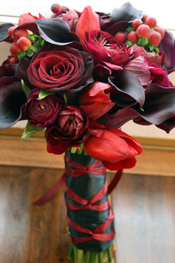 Dark Red Mixed Bouquet