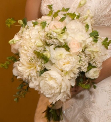 White Peonies and Roses - Bouquet Wedding Flower