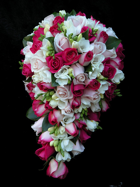 Teardrop Roses and Freesias