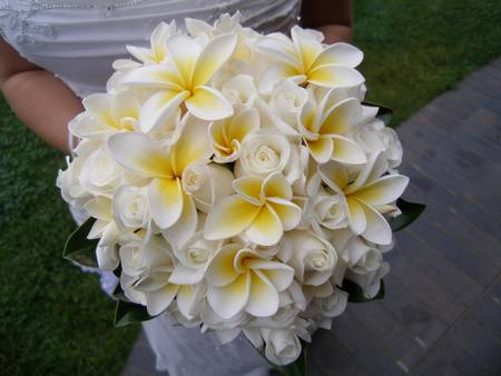 Roses and Frangipani Bouquet