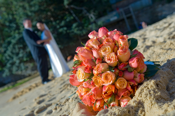 orange bridal bouquet