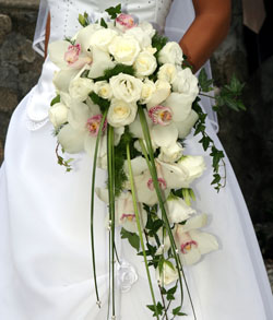 cascading orchid bouquet