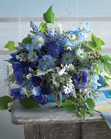 blue bridal bouquet