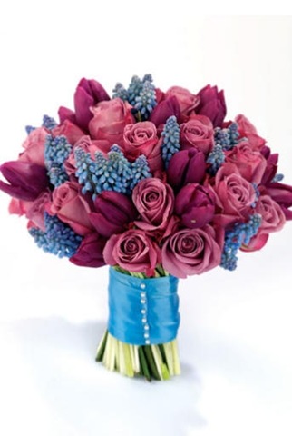 Roses, Tulips and Muscari Bouquet