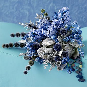 echinops, grape hyacinth, dusty miller, hyacinth