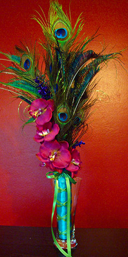 SIlk orchids and peacock swords and eyes