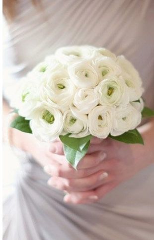 White Ranunculus Wedding Bouquet