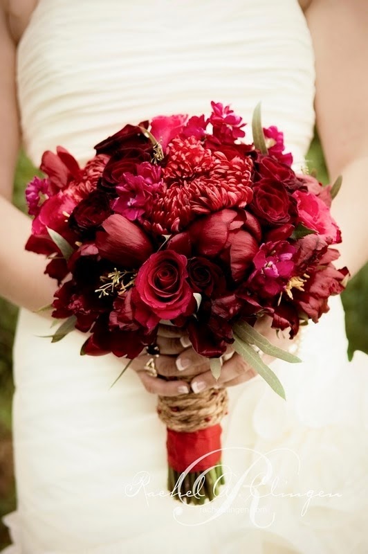 Wine Colored Bridal Bouquets