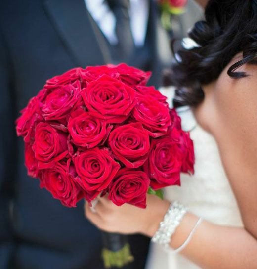 Red Roses for the Bride Bouquet