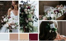 Bride Bouquet of White, Ivory and Burgundy